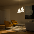 Silken Twist Pendant Lamp Shade, 3D Printed Swirl Light