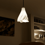 Silken Twist Pendant Lamp Shade, 3D Printed Swirl Light