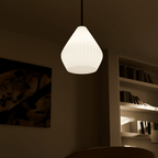 Fluted Bell Pendant Lamp Shade, 3D Printed Ribbed Lighting