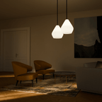 Fluted Bell Pendant Lamp Shade, 3D Printed Ribbed Lighting