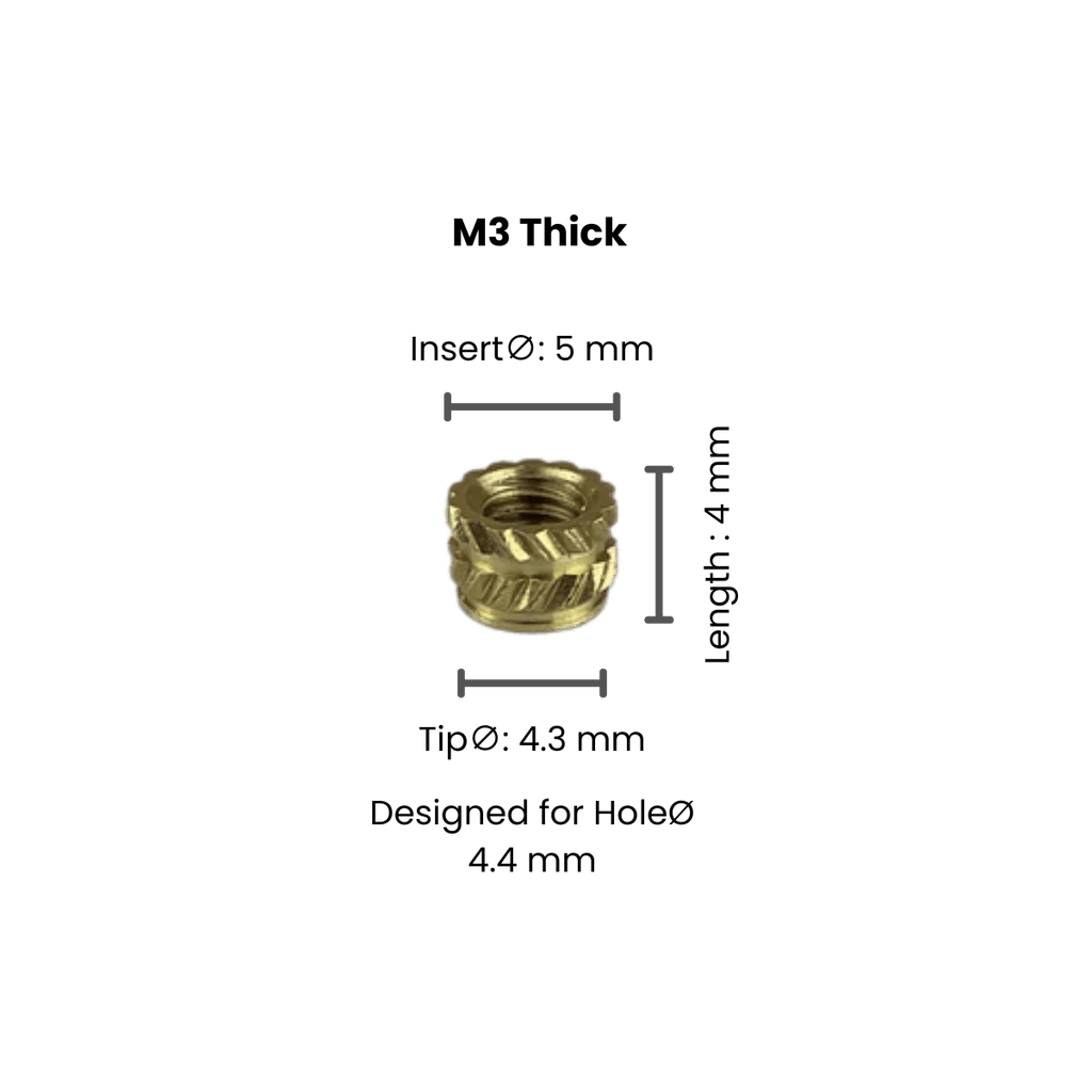 Threaded Inserts (Knurled Brass Threaded Heat Insert) - OzFDM