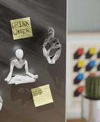 Nobody Meditation Figure Fridge Magnets, 3D Printed Faceless Set