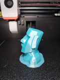 Low-Poly Moai Head Statue, 3D Printed Stone Look Bust