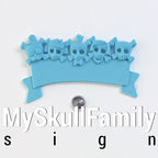Skull Family Door Sign, 3D Printed Punk Skull Wall Plaque