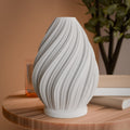 Spiral Flame Table Lamp, 3D Printed Swirl Shade