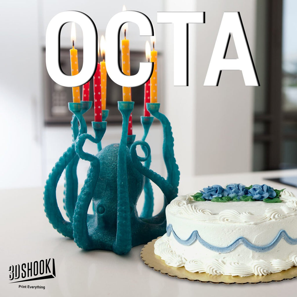 Octopus Tentacle Candle Holder, 3D Printed Birthday Decor