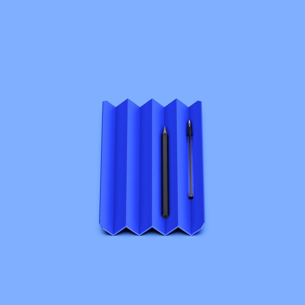 Zigzag Pencil and Pen Tray, Raw Finish 3D Printed Desk Organiser