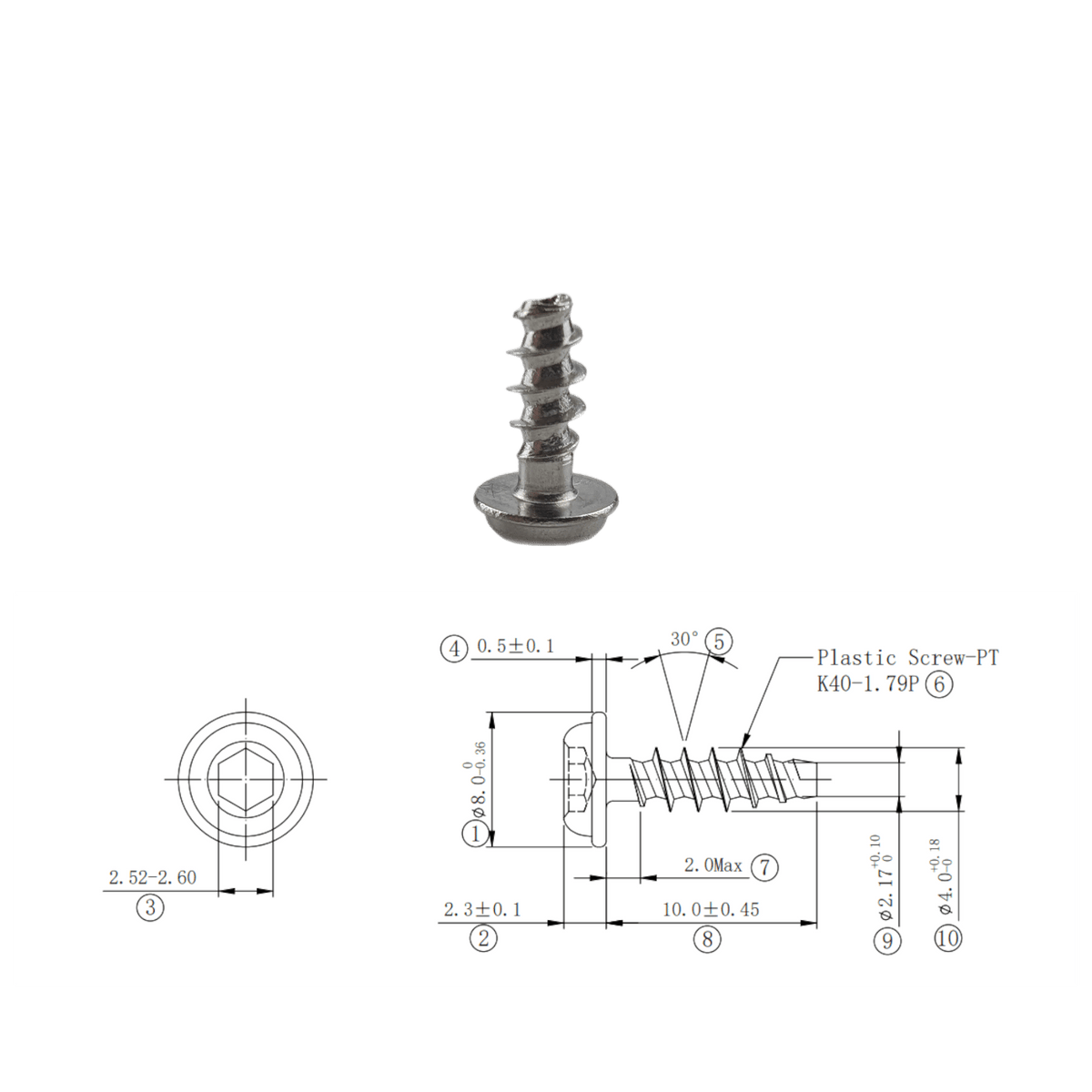 SS304 Thread Forming Screws for Plastics - OzFDM