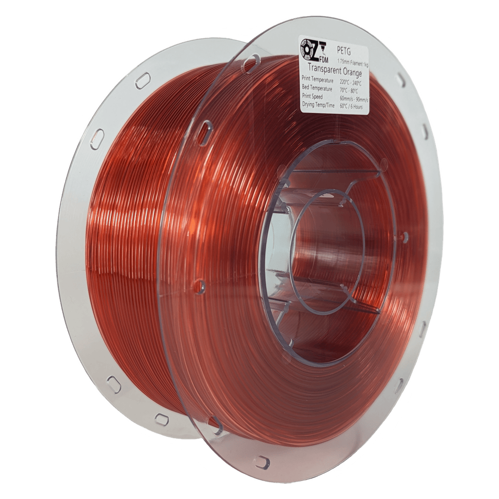 OzFDM PETG+ TransparentColours 3D Printing Filament 1.75mm 1KG - OzFDM