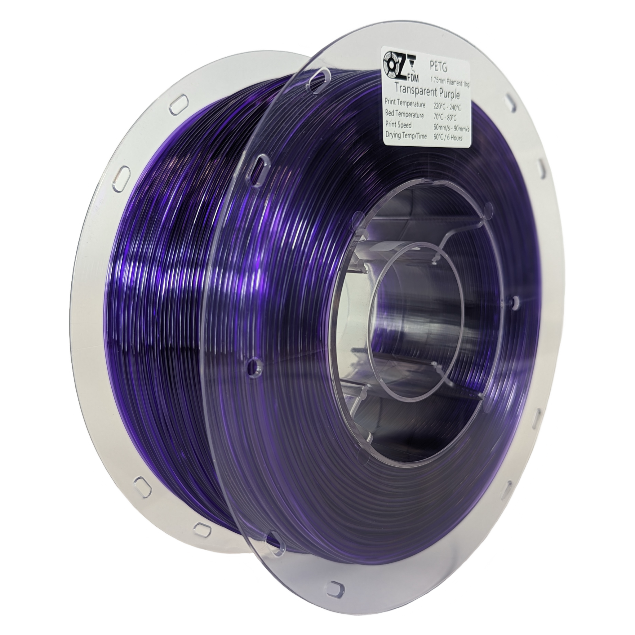OzFDM PETG+ Translucent Colours 3D Printing Filament 1.75mm 1KG