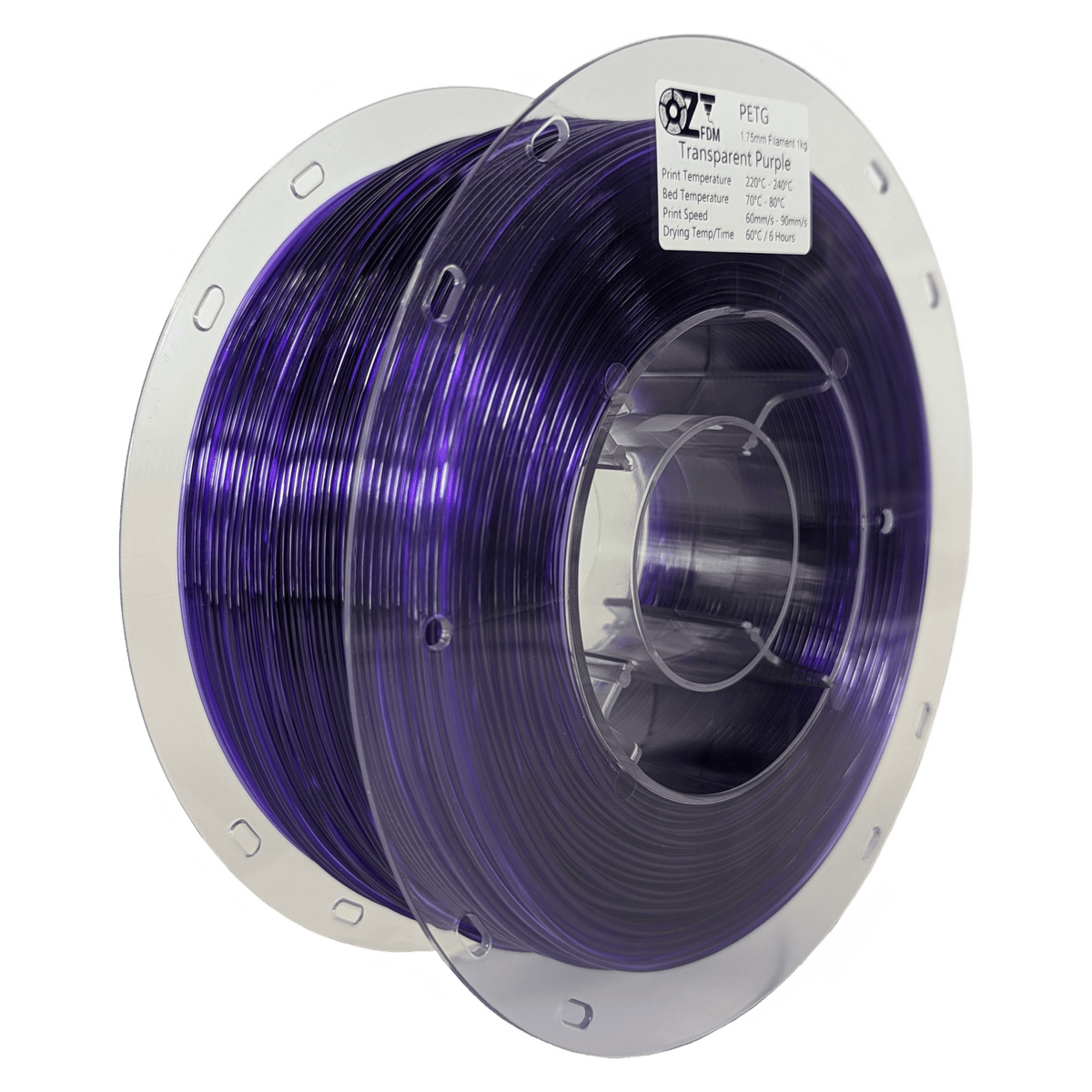 OzFDM PETG+ Translucent Colours 3D Printing Filament 1.75mm 1KG - OzFDM
