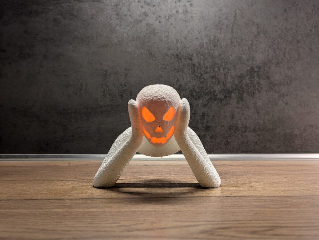 Ghost Jack-o-Lantern Lamp, 3D Printed Halloween Night Light