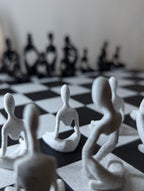 Nobody Faceless Figure Chess Set, 3D Printed Sculptural Game