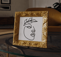 Sunflower Carved Line Art Portrait Frame, 3D Printed Decor