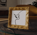 Baroque Line Art Woman Portrait Frame, 3D Printed Gold Wall Art