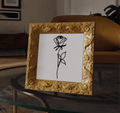 Ornate Floral Picture Frame, 3D Printed Rose Line Art Decor