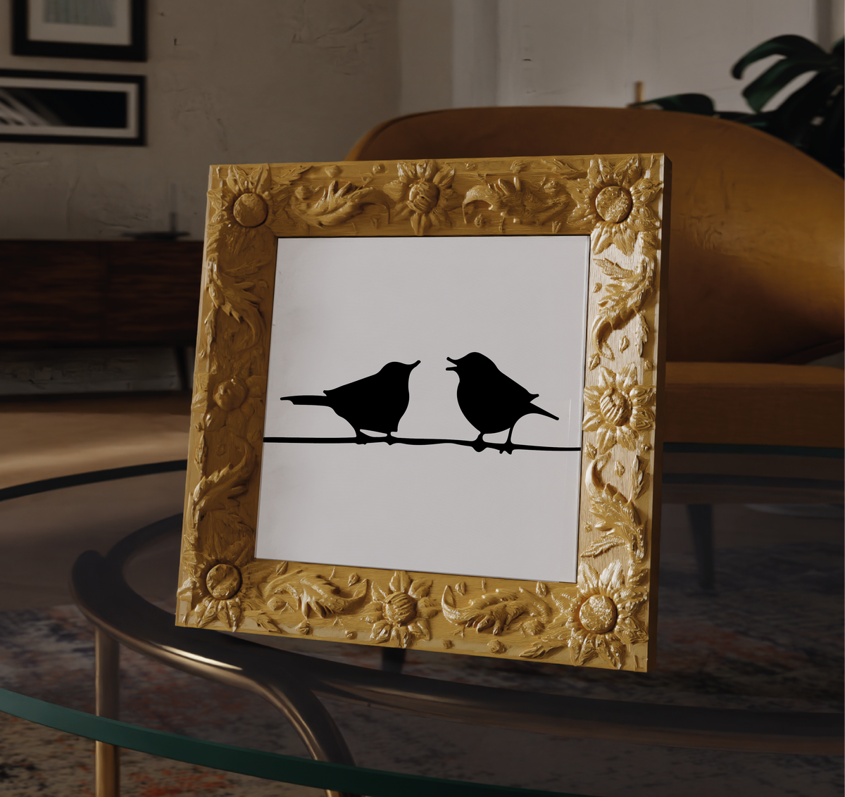 Picture Birds On Wire Stand