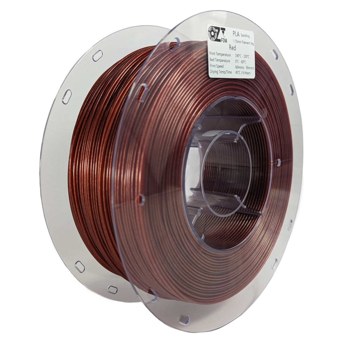 OzFDM PLA Glitter 3D Printing Filament 1.75mm 1KG - OzFDM