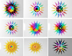 Geometric Starburst Sun Wall Art, 3D Printed Sunset Sculpture