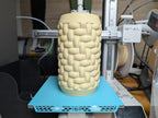 Cotton Weave Cylinder Vase, 3D Printed Basket Texture Decor