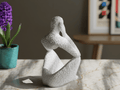 Burdened King Sculpture, Faceless Textured Statue