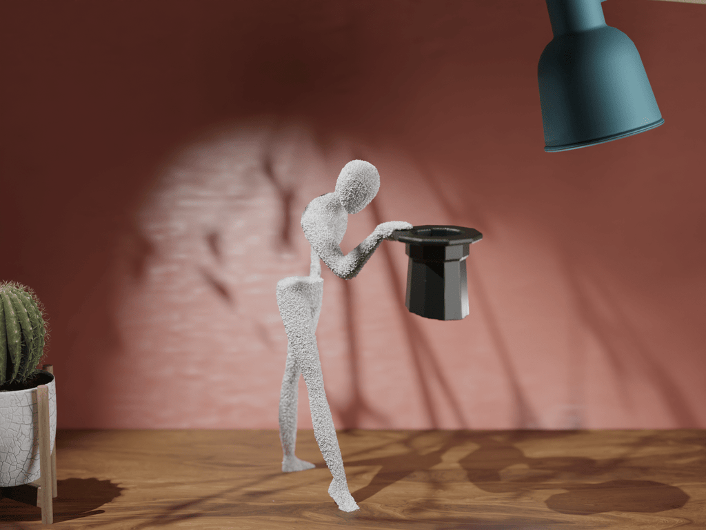 Faceless Magician Statue, 3D Printed Top Hat Figurine
