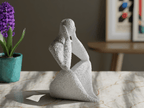 Burdened King Sculpture, Faceless Textured Statue
