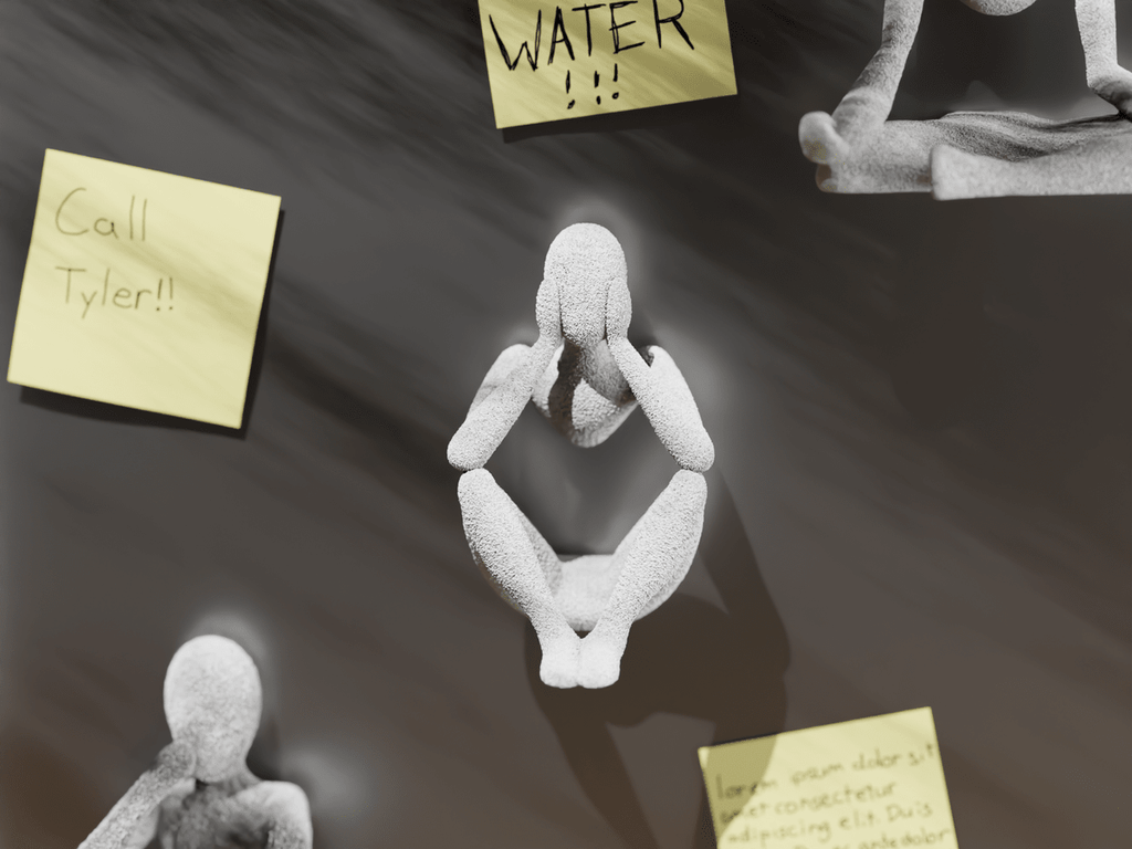Nobody Meditation Figure Fridge Magnets, 3D Printed Faceless Set