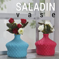 Scalloped Diamond-Textured Bud Vase, 3D Printed Home Decor