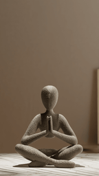 Faceless Meditator Prayer Statue, Textured 3D Printed Sculpture