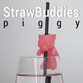 Piggy Straw Buddy Drink Charm, 3D Printed Pig Straw Topper