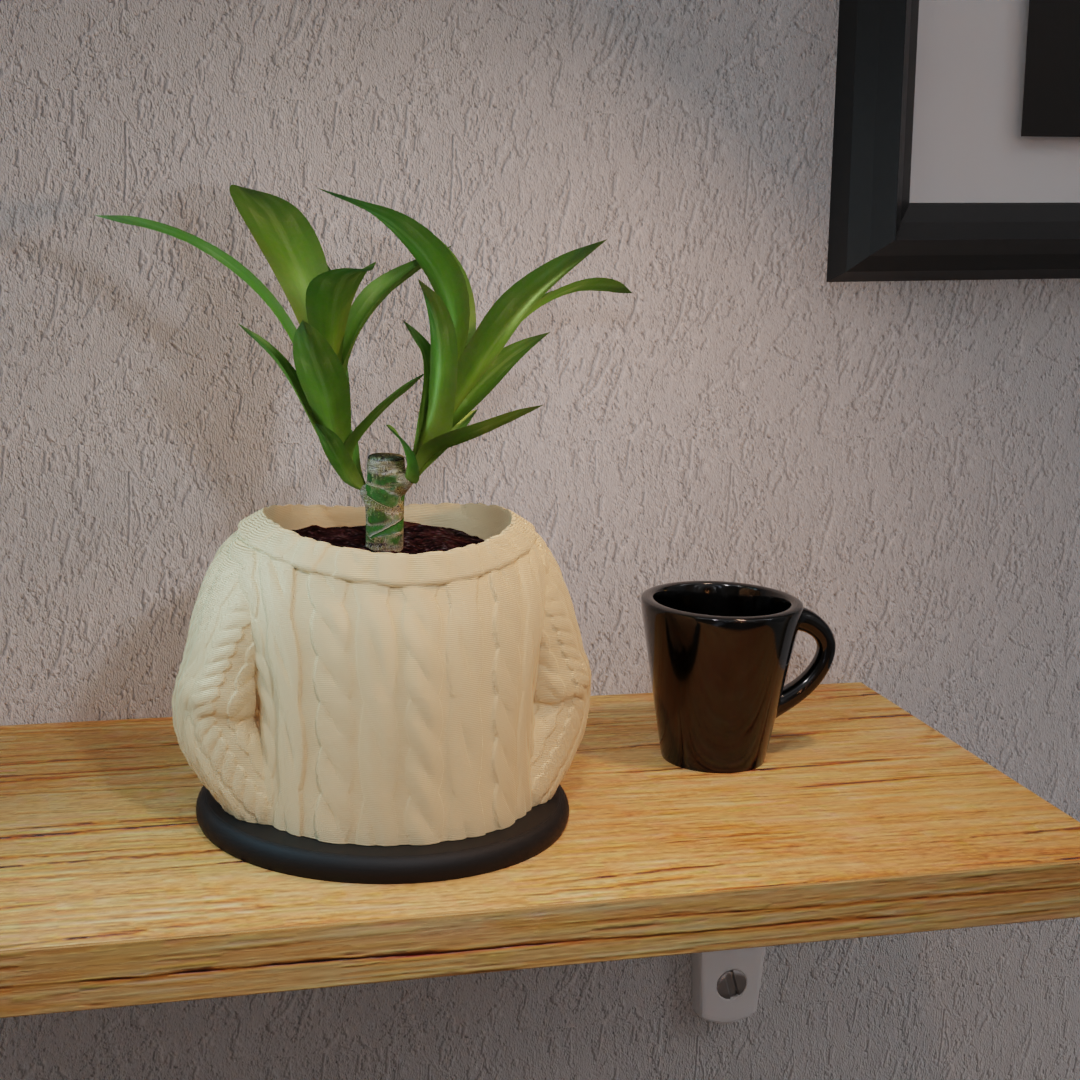 Wool Sweater Planter Pot