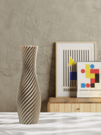 Helix Spiral Vase, 3D Printed Fluted Bauhaus Home Decor