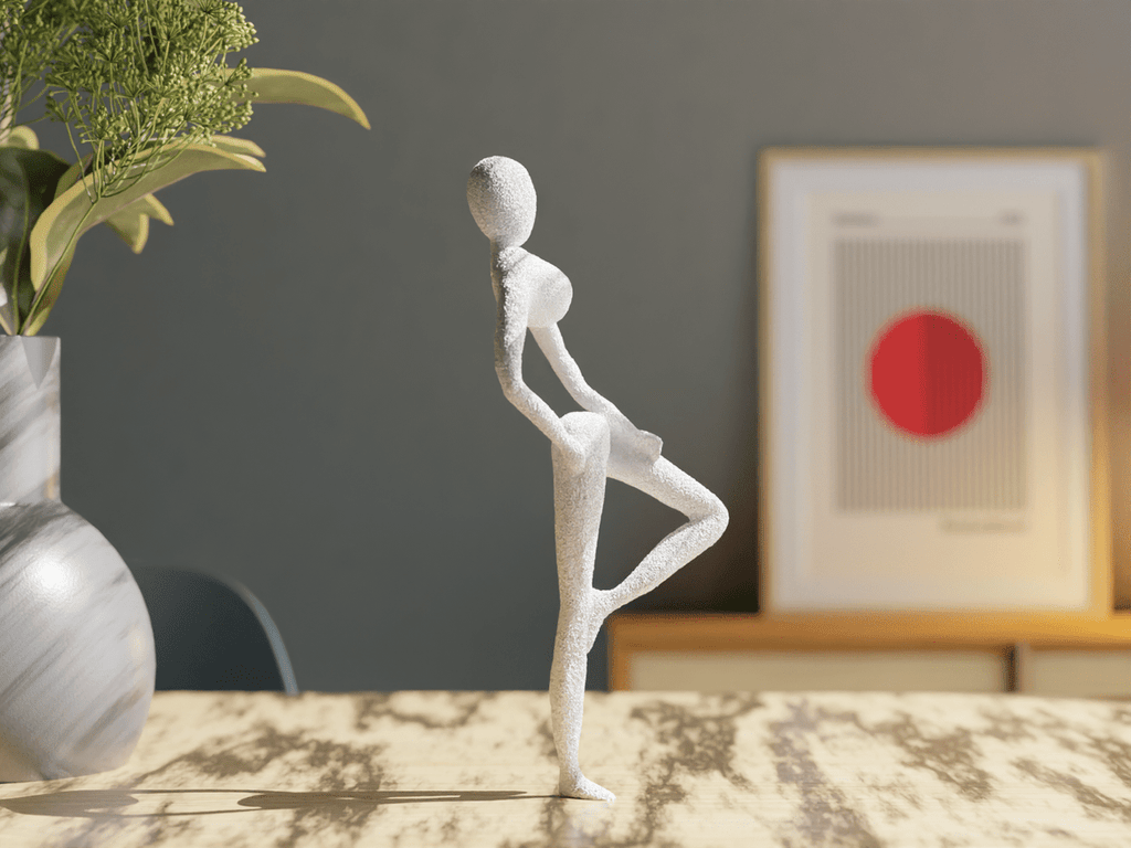 Nobody Balance Faceless Figure Sculpture, 3D Printed Decor