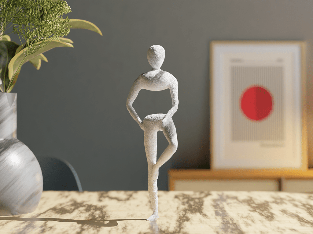 Nobody Balance Faceless Figure Sculpture, 3D Printed Decor