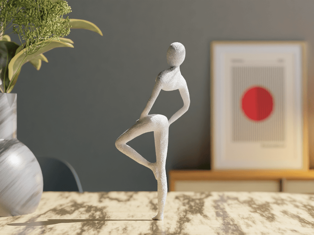 Nobody Balance Faceless Figure Sculpture, 3D Printed Decor