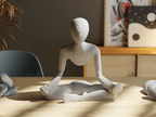 Faceless Meditation Sculpture, 3D Printed Zen Lotus Figure
