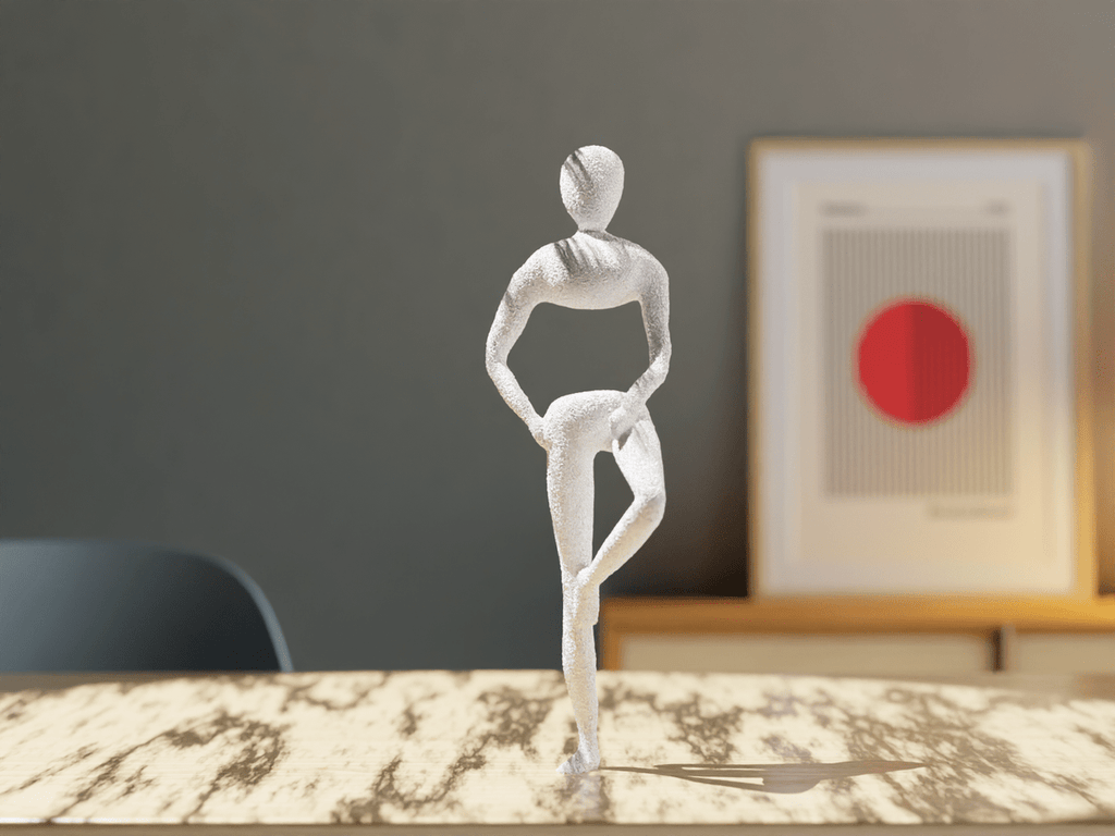 Nobody Balance Faceless Figure Sculpture, 3D Printed Decor