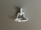 Meditation Figure Wall Sculpture, 3D Printed Zen Wall Art